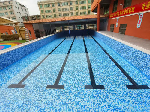 清浦学校钢结构拼装游泳池防水胶膜泳池项目
